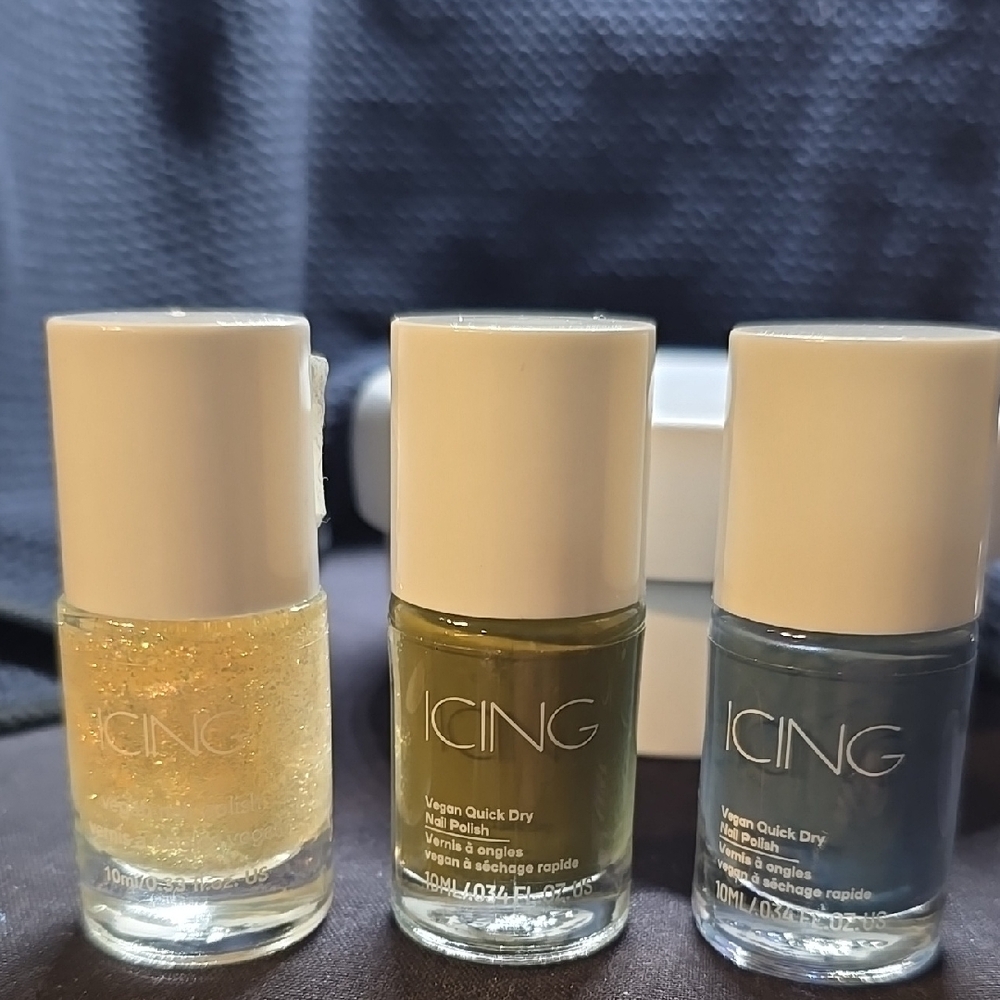 Icing Nail Polish Trio - Gold, Green, Blue NWT - Picture 1 of 3